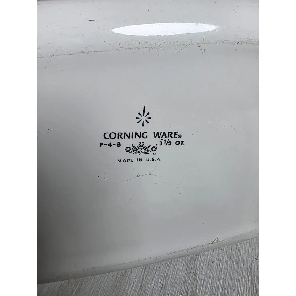 Vintage Corning Ware Blue Cornflower P-4-B 1.5 QT Casserole Dish with Lid USA